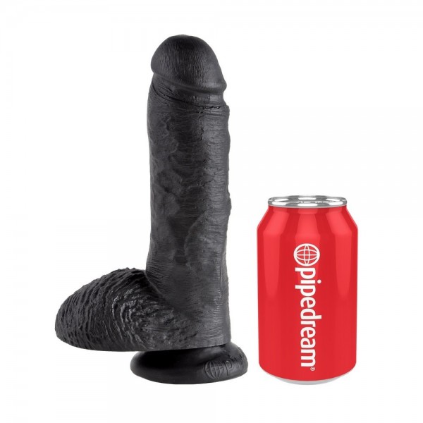 King Cock 8 Inch Realistic Dildo With Balls and Suction Cup