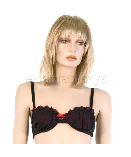 Gathered mesh bra and gartered skirtini