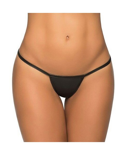 Wet look v-back thong