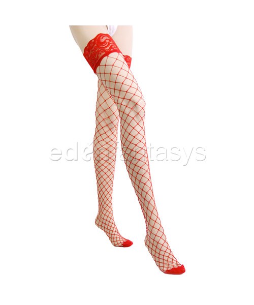 Lace top fence net stockings