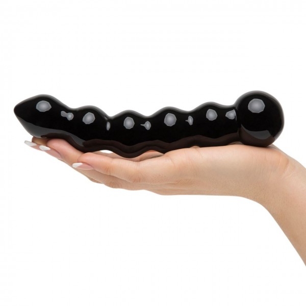 Fifty Shades Freed It's Divine Glass Beaded Dildo Black