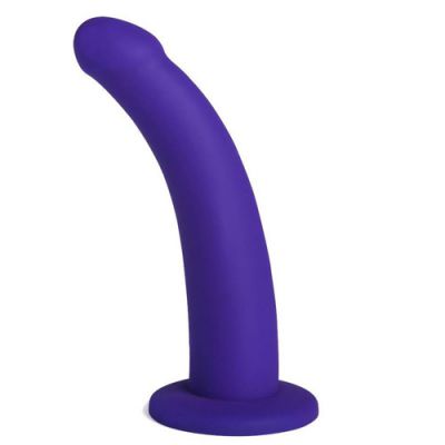 Curved silicone suction cup dildo