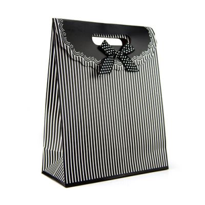 Gift tote with stripes medium