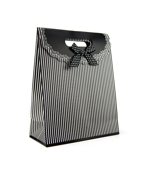 Gift tote with stripes medium
