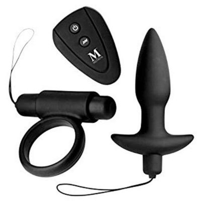 Mistress Silicone Remote Control Cock Ring and Anal Plug Set
