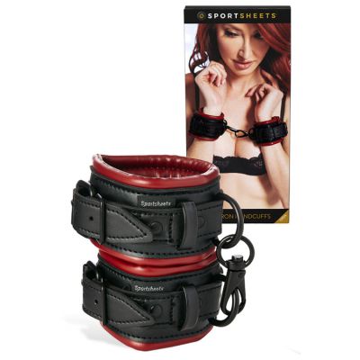 Sportsheets International Vegan Leather Handcuffs with Buckle