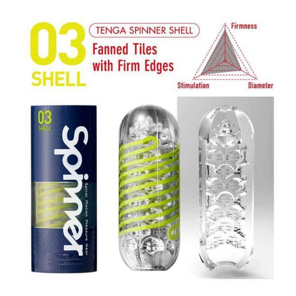 Tenga Spinner Spiral Motion 5.1" Masturbator - Shell Texture