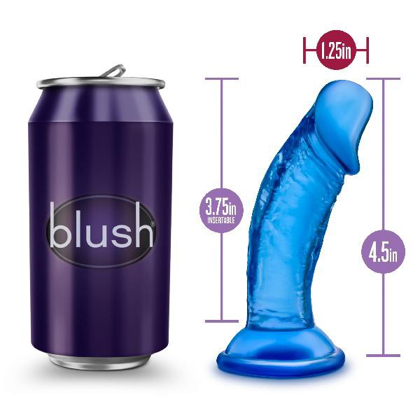B Yours Sweet N Small Dildo with Suction Cup  4in Blue — image 6 of 7