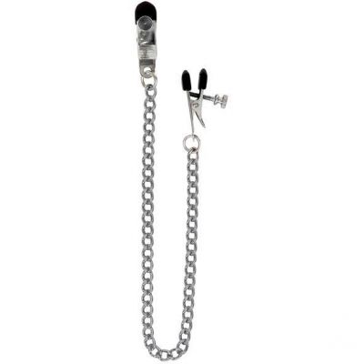 Adjustable Broad Tip Nipple Clamps w Link Chain