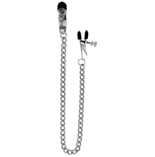 Adjustable Broad Tip Nipple Clamps w/Link Chain