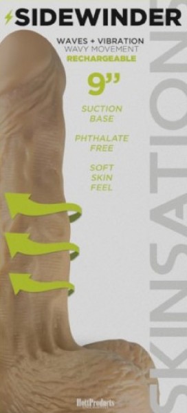 Sidewinder - Rechargeable 9" Dong (Flesh)
