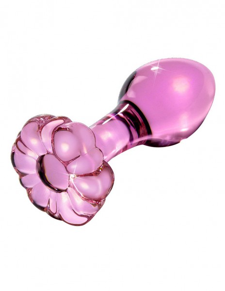 Icicles No 48 Medium Glass Flower Butt Plug 3 Inch