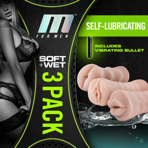 M For Men 3-Pack Self-Lubricating Vibrating Strokers — image 4 of 10