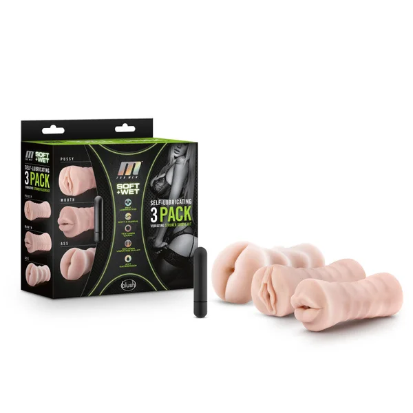 M For Men 3-Pack Self-Lubricating Vibrating Strokers — image 2 of 10