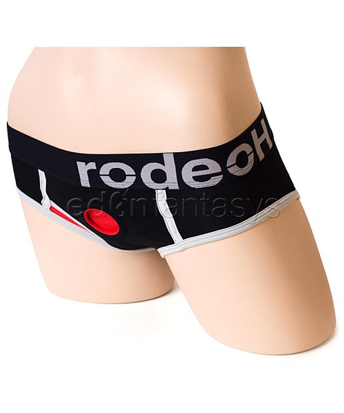 Black and red harness