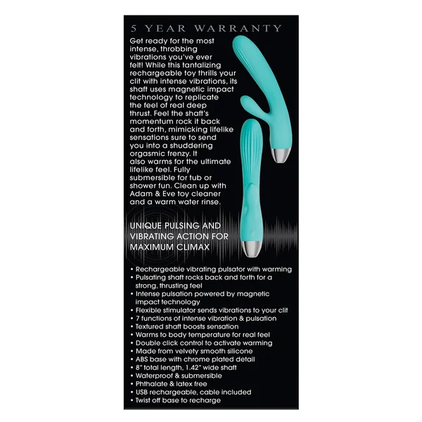 Adam & Eve Eve's Rechargeable Pulsating Dual Massager - Teal — image 24 of 24