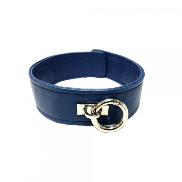 Harmony Blue Leather Collar