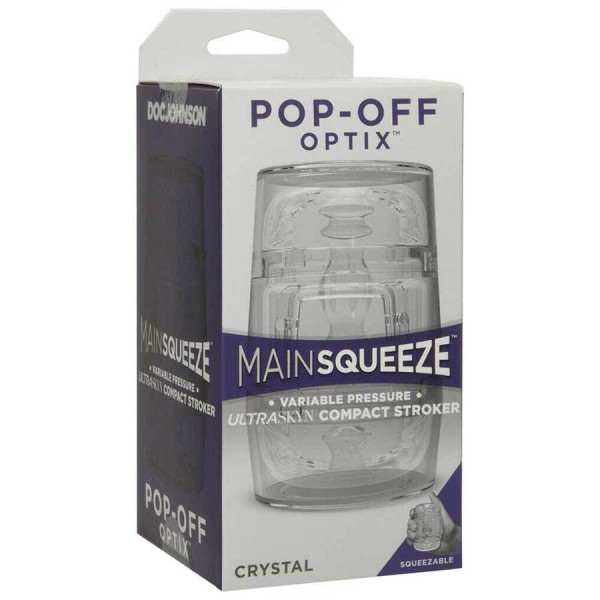 Main Squeeze Pop-Off Clear Portable and Discreet Male Masturbator