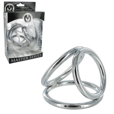 The Triple Cock Ring Metal Three Ring Triad Cock and Ball Device for Men