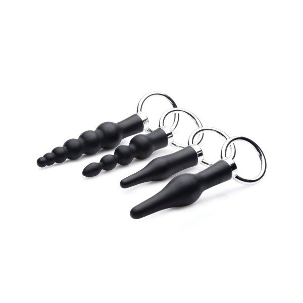 Master Series 4 Piece Anal Rimmer Ringed Silicone Kit