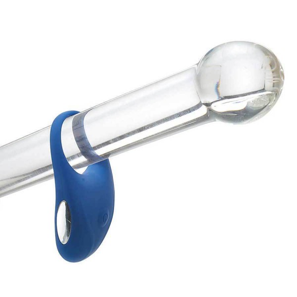 Adam and Eve Vibrating Cock Ring Blue Silicone Couples Rechargeable Sex Toy
