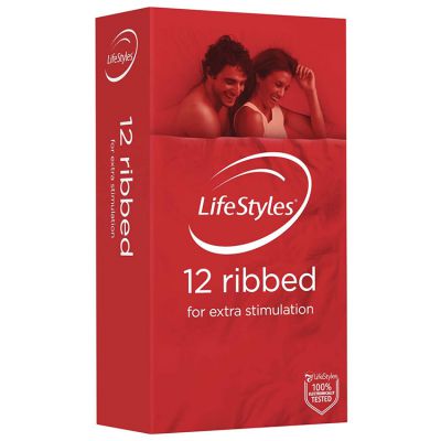 Lifestyles Ribbed Condoms 12 Pack