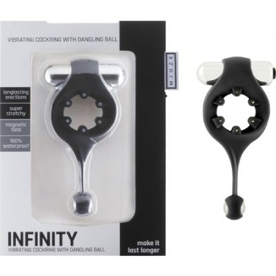 Infinity Vibrating Cockring With Dangling Ball