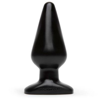 Classic Large Black Butt Plug Smooth Tapered Anal Plug with Base