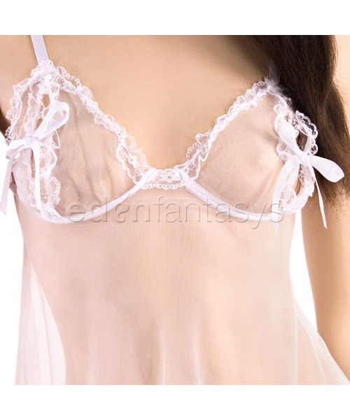 Peek-a-boo babydoll with g-string