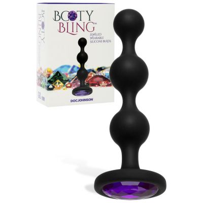 Doc Johnson 4 Wearable Silicone Anal Beads with Crystal Base