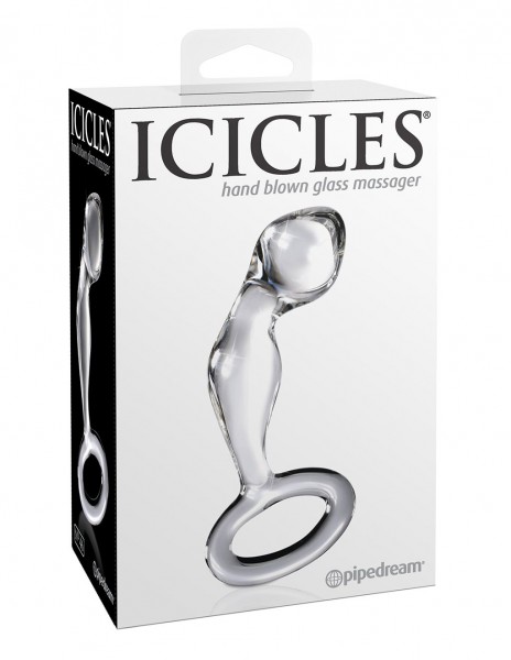 Icicles No 46 Curved P-Spot Glass Butt Plug