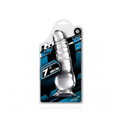 Clear stone dildo with suction cup