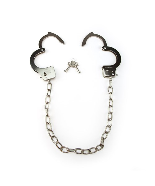 Metal handcuffs with chain — image 2 of 3