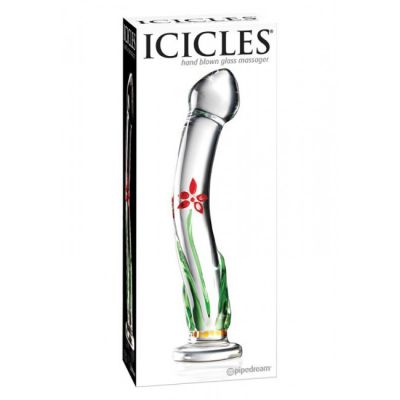 Icicles Floral Themed Glass Dildo No 21