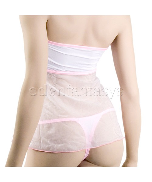 Sheer and opaque strapless babydoll
