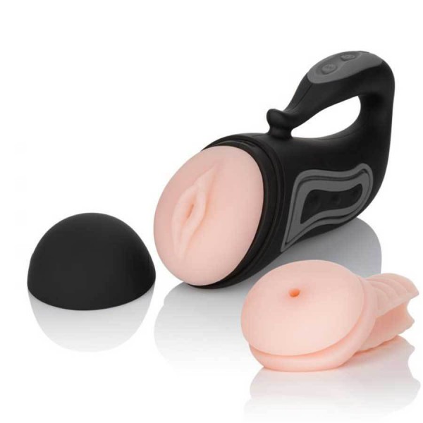 Vibrating 30 Function Realistic Male Masturbator and Waterproof Stroker by Cal Exotics