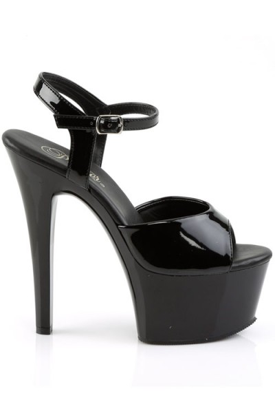 Pleaser Aspire 6" Black Vegan Platforrm Sandal