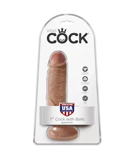 King Cock 7 Inch Cock With Balls - Tan - 7 Inch — image 11 of 12