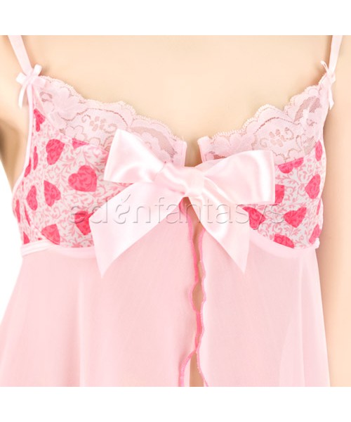 Heart print babydoll with g-string