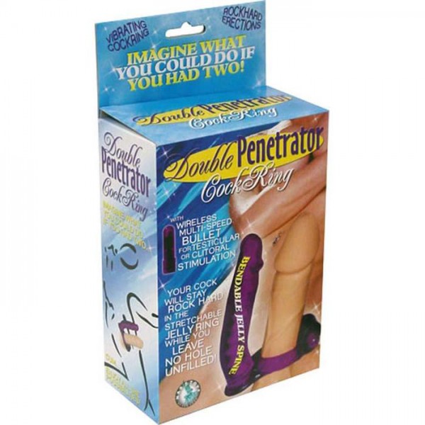 Double penetrator cock ring