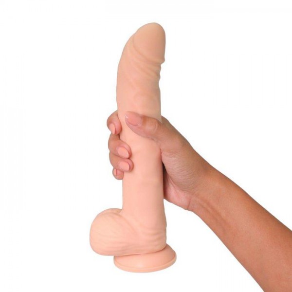 Curved silicone suction cup dildo