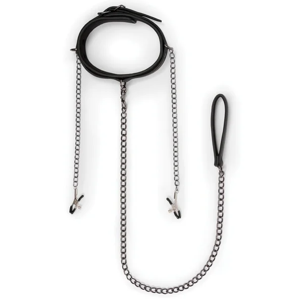 Easy Toys Faux Leather Collar w/Nipple Chains — image 7 of 10