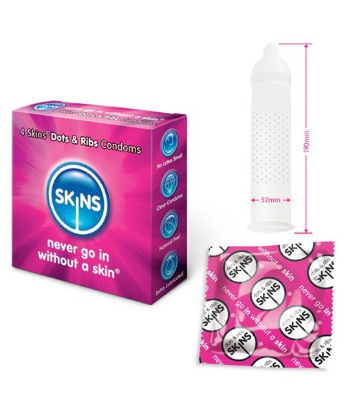 Skins Dots and Ribs Condoms - 12 Skins