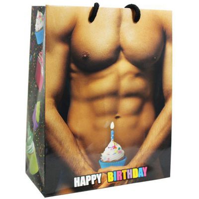 Happy Birthday Man Cup Cake Gift Bag