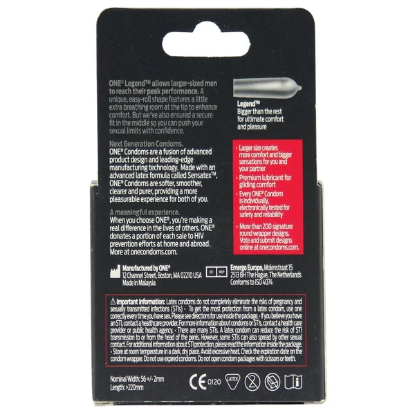 One The Legend Xl Condoms - Box Of 3 — image 4 of 4