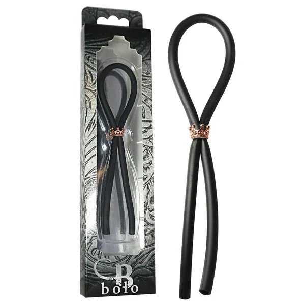 Bolo Silicone Lasso with Rose Gold Crown Slider Ring — image 5 of 8