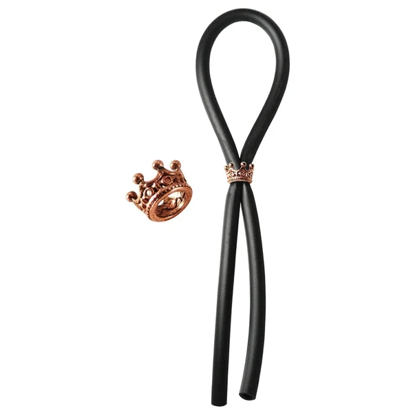 Bolo Silicone Lasso with Rose Gold Crown Slider Ring — image 8 of 8