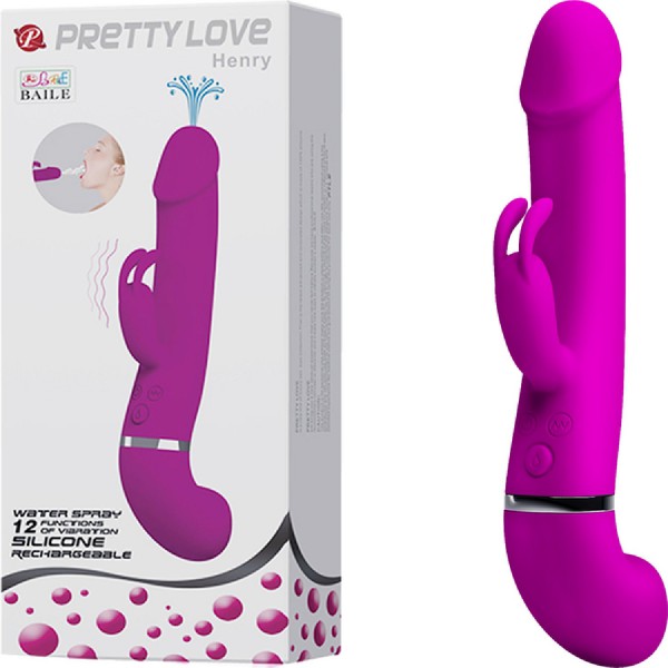 Rechargeable Squirting Henry Rechargeable Vibrator (Purple)