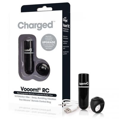 Charged Vooom Remote Control Mini Vibe Bullet Black