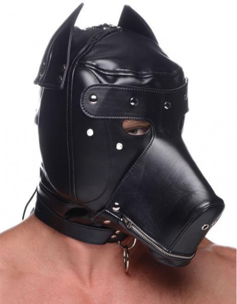 Master Series Muzzled Dog Hood With Removable Muzzle